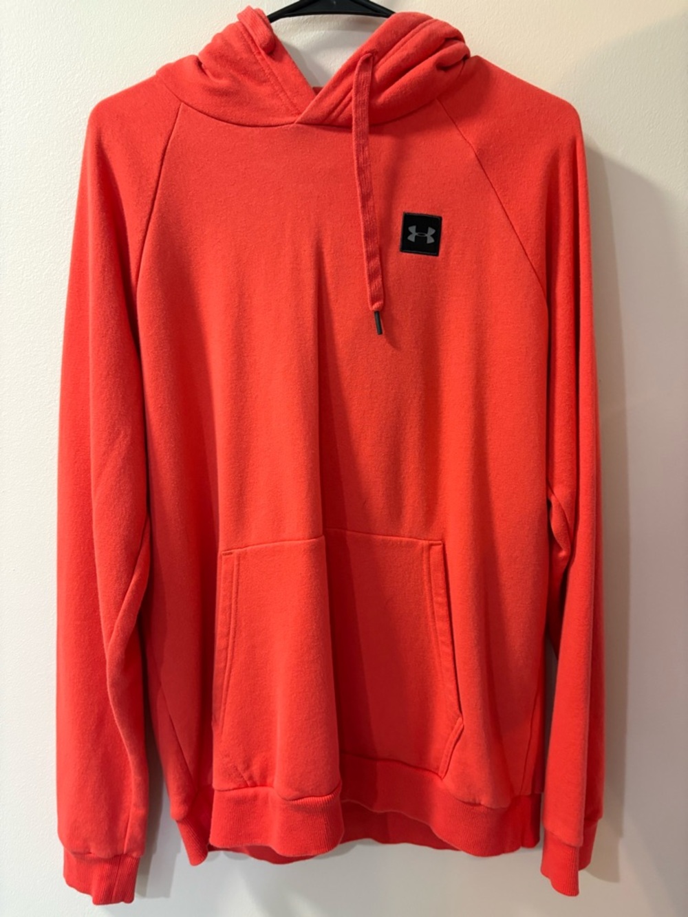 Under Armour Bright Orange Pullover Hoodie with Logo Patch
